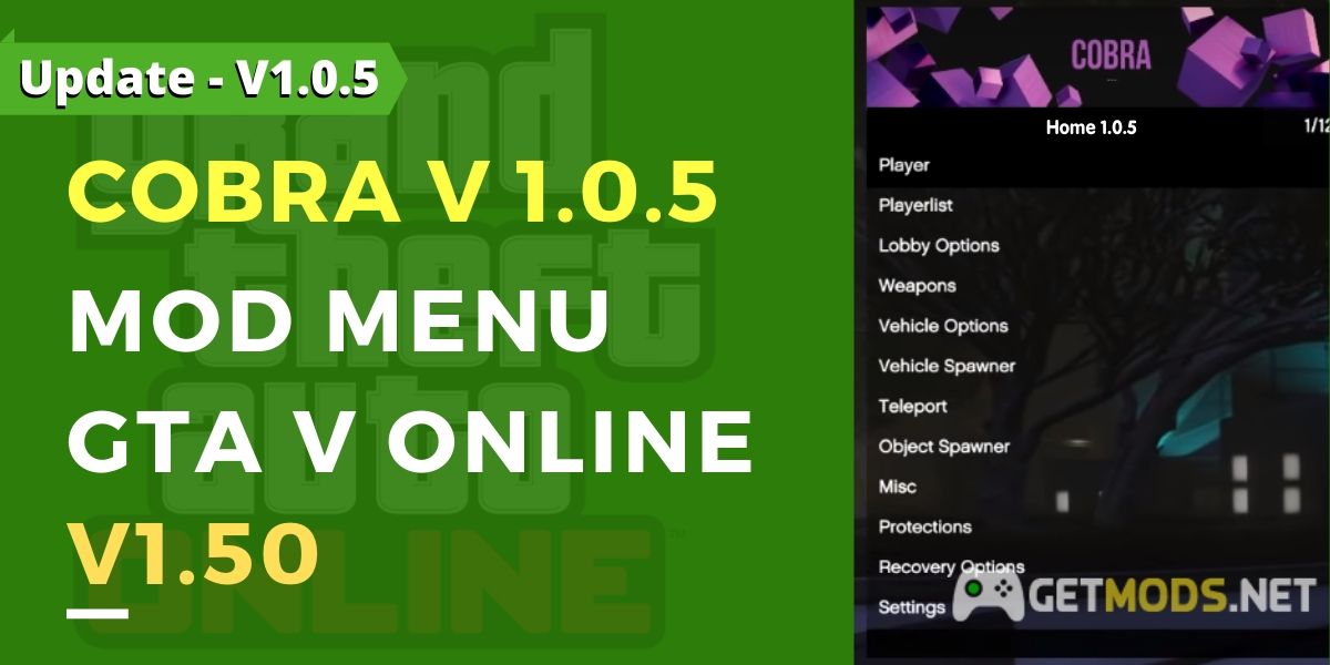 download cobra 1.0.5 mod menu gta v online 1.50