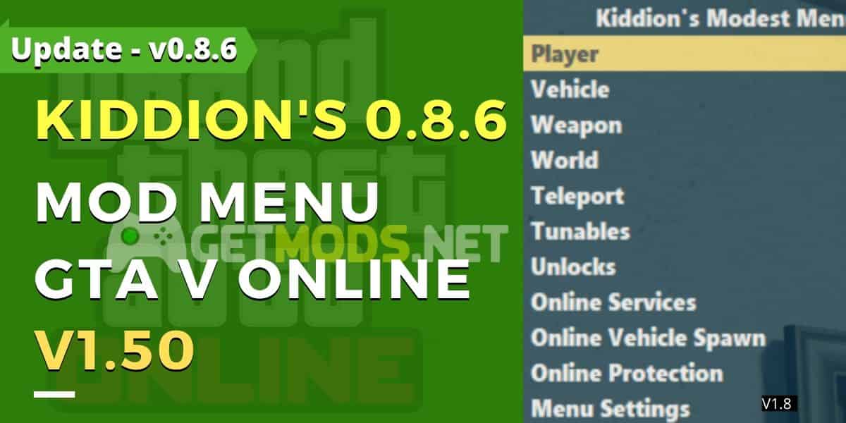 [Download] Kiddion's Modest 0.8.7 External Menu GTA V Online 1.50