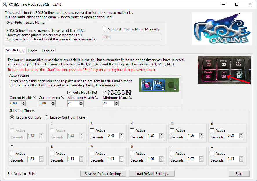 ROSE Online Hack Skill Bot