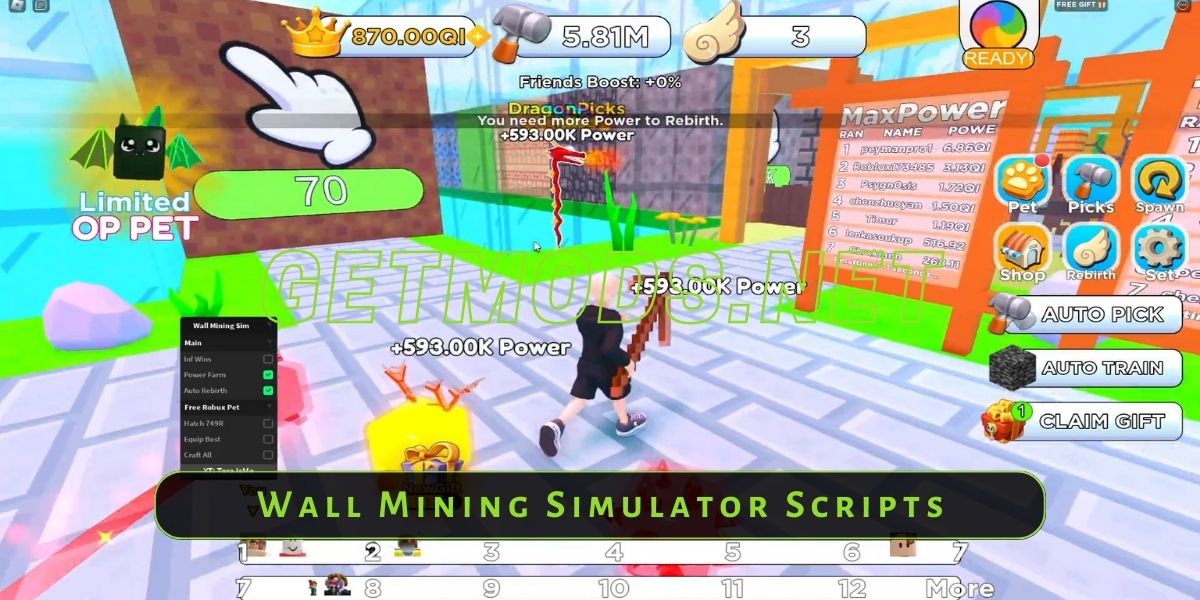 Wall Mining Simulator Script